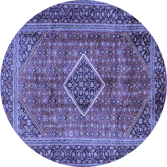 Round Medallion Blue Traditional Rug, tr2881blu