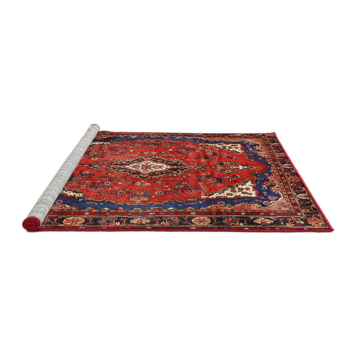 Sideview of Machine Washable Traditional Tomato Red Rug, wshtr2882