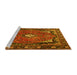 Sideview of Machine Washable Persian Yellow Traditional Rug, wshtr2882yw