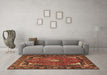 Machine Washable Persian Brown Traditional Rug in a Living Room,, wshtr2882brn