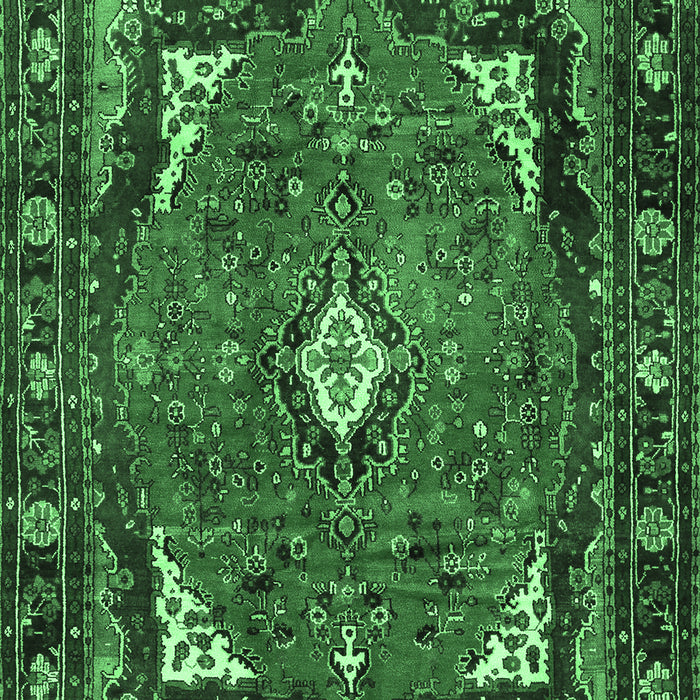 Machine Washable Persian Emerald Green Traditional Area Rugs, wshtr2882emgrn