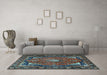 Machine Washable Persian Light Blue Traditional Rug in a Living Room, wshtr2882lblu