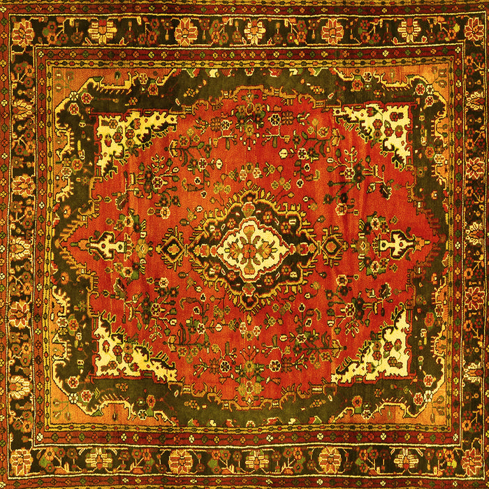 Square Persian Yellow Traditional Rug, tr2882yw