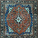 Square Machine Washable Persian Light Blue Traditional Rug, wshtr2882lblu