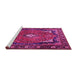 Sideview of Machine Washable Persian Pink Traditional Rug, wshtr2882pnk