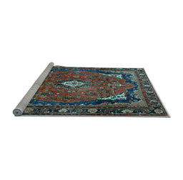 Sideview of Machine Washable Persian Light Blue Traditional Rug, wshtr2882lblu