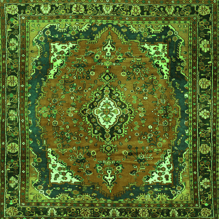 Serging Thickness of Persian Green Traditional Rug, tr2882grn