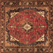 Square Machine Washable Persian Brown Traditional Rug, wshtr2882brn