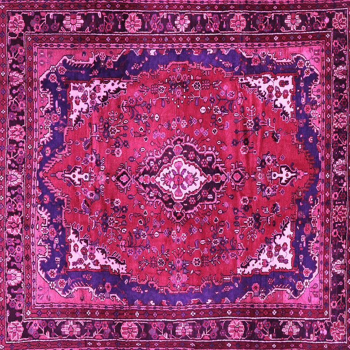 Square Machine Washable Persian Pink Traditional Rug, wshtr2882pnk