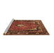 Sideview of Machine Washable Persian Brown Traditional Rug, wshtr2882brn