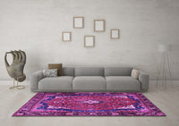 Machine Washable Persian Purple Traditional Rug, wshtr2882pur