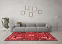 Machine Washable Persian Red Traditional Rug, wshtr2882red