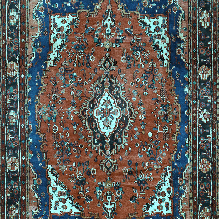 Machine Washable Persian Light Blue Traditional Rug, wshtr2882lblu