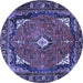 Round Persian Blue Traditional Rug, tr2882blu