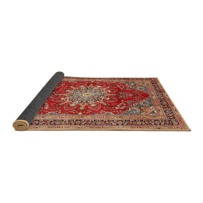 Sideview of Traditional Sand Brown Medallion Rug, tr2883