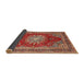 Sideview of Traditional Sand Brown Medallion Rug, tr2883