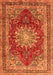 Serging Thickness of Machine Washable Medallion Orange Traditional Area Rugs, wshtr2883org