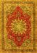 Medallion Yellow Traditional Rug, tr2883yw