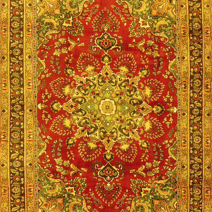 Medallion Yellow Traditional Rug, tr2883yw