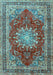 Medallion Light Blue Traditional Rug, tr2883lblu