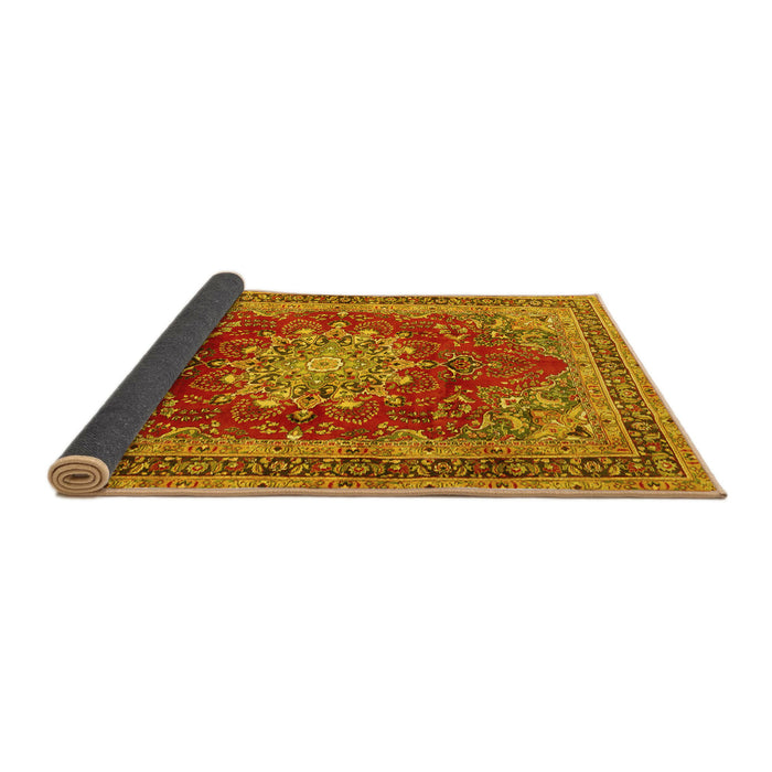 Sideview of Medallion Yellow Traditional Rug, tr2883yw