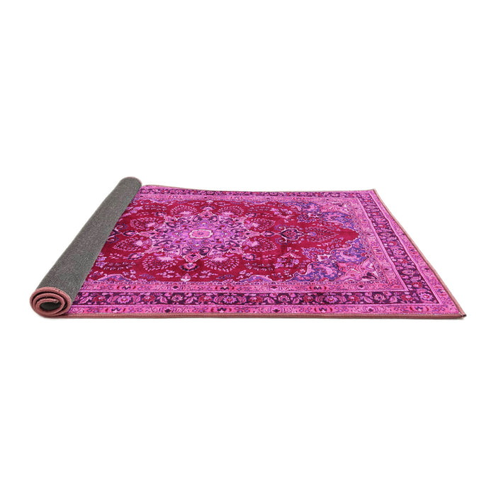 Sideview of Medallion Pink Traditional Rug, tr2883pnk
