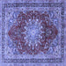 Square Medallion Blue Traditional Rug, tr2883blu