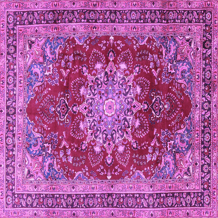 Square Medallion Purple Traditional Rug, tr2883pur