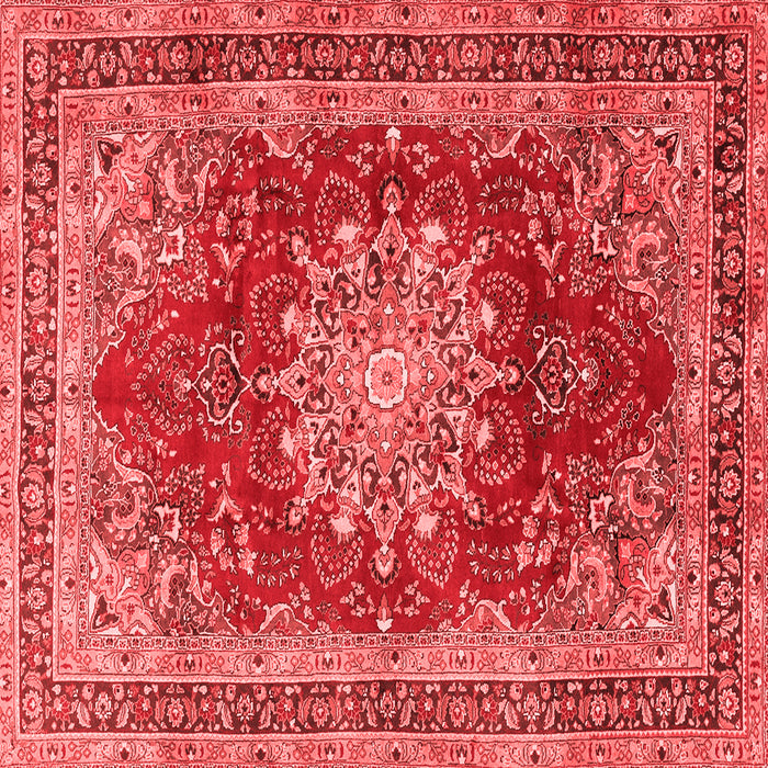 Machine Washable Medallion Red Traditional Rug, wshtr2883red