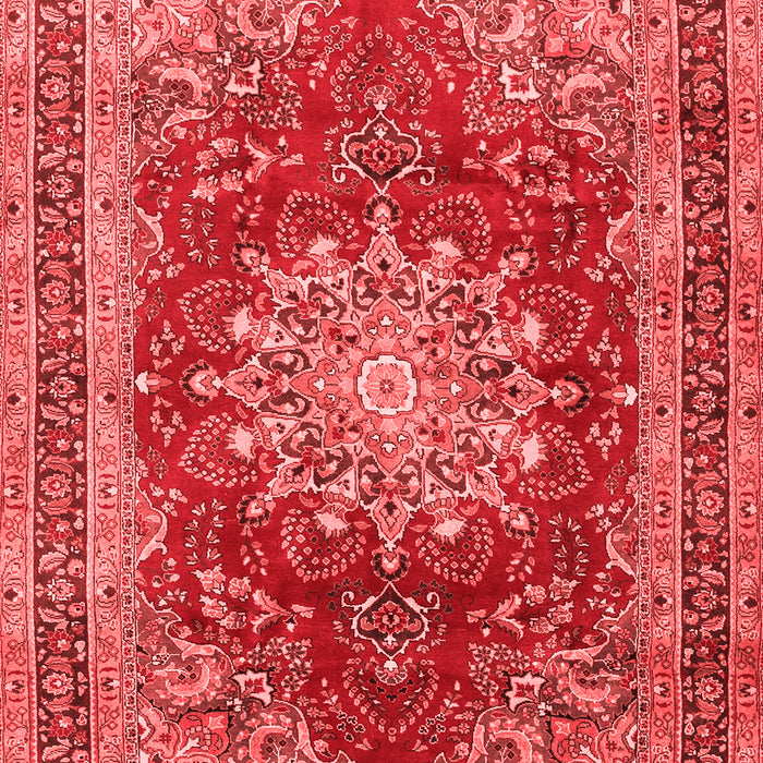 Machine Washable Medallion Red Traditional Rug, wshtr2883red