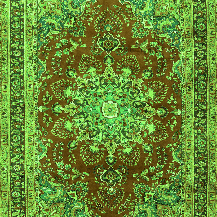 Medallion Green Traditional Rug, tr2883grn