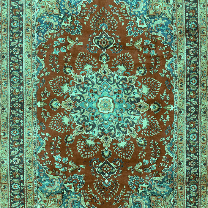 Medallion Turquoise Traditional Rug, tr2883turq