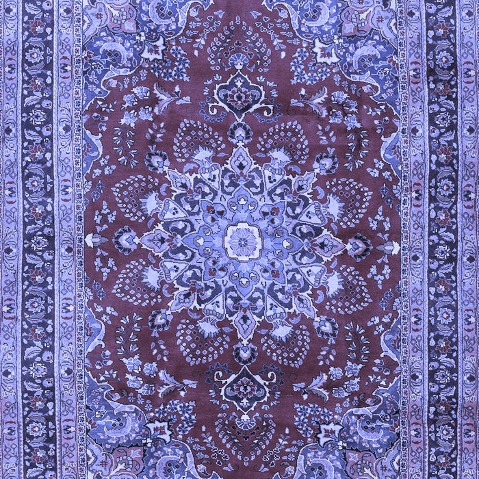 Machine Washable Medallion Blue Traditional Rug, wshtr2883blu