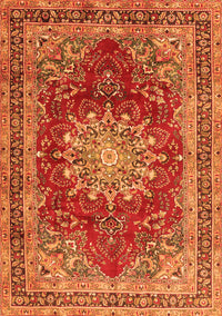 Medallion Orange Traditional Rug, tr2883org