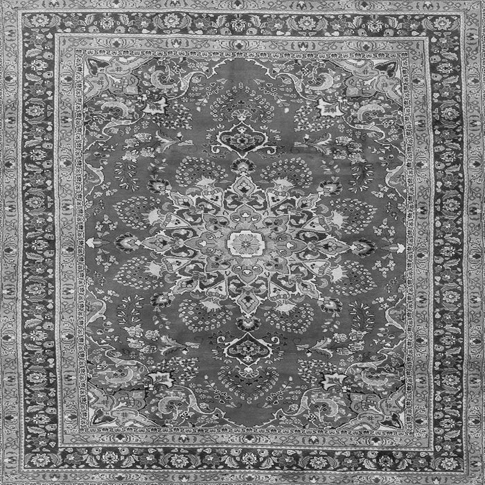 Round Machine Washable Medallion Gray Traditional Rug, wshtr2883gry
