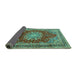 Sideview of Medallion Turquoise Traditional Rug, tr2883turq