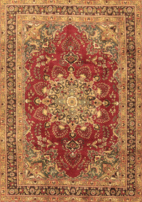 Medallion Brown Traditional Rug, tr2883brn