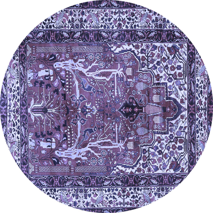 Round Persian Blue Traditional Rug, tr2884blu