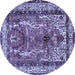 Round Persian Blue Traditional Rug, tr2884blu