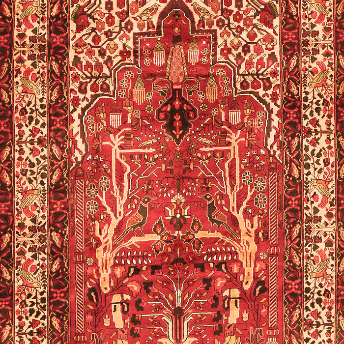 Serging Thickness of Machine Washable Persian Orange Traditional Area Rugs, wshtr2884org