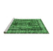 Sideview of Machine Washable Persian Emerald Green Traditional Area Rugs, wshtr2884emgrn