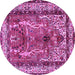 Round Machine Washable Persian Purple Traditional Area Rugs, wshtr2884pur