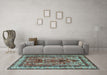 Machine Washable Persian Light Blue Traditional Rug in a Living Room, wshtr2884lblu