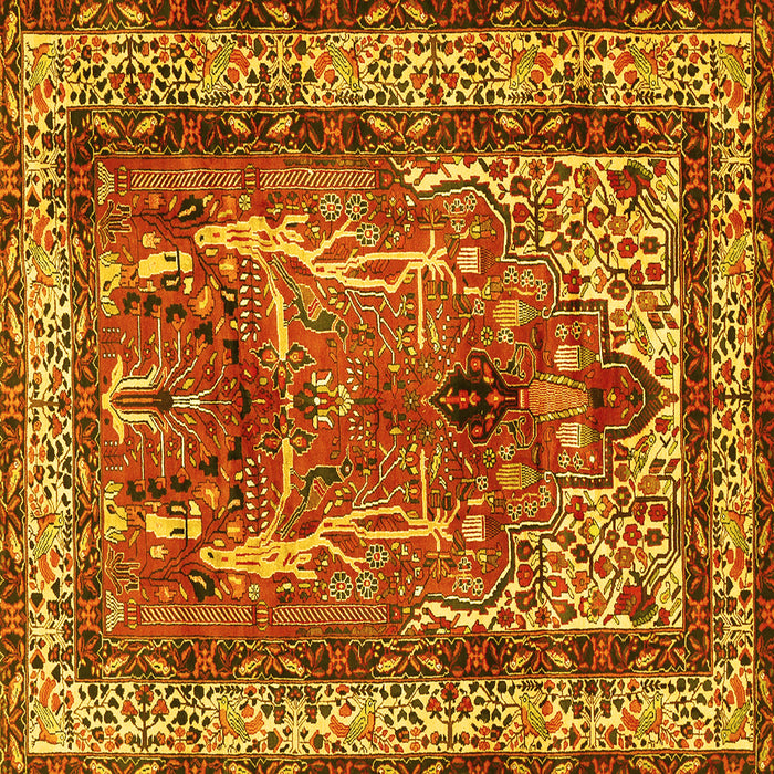 Square Machine Washable Persian Yellow Traditional Rug, wshtr2884yw