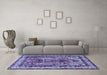 Machine Washable Persian Blue Traditional Rug in a Living Room, wshtr2884blu