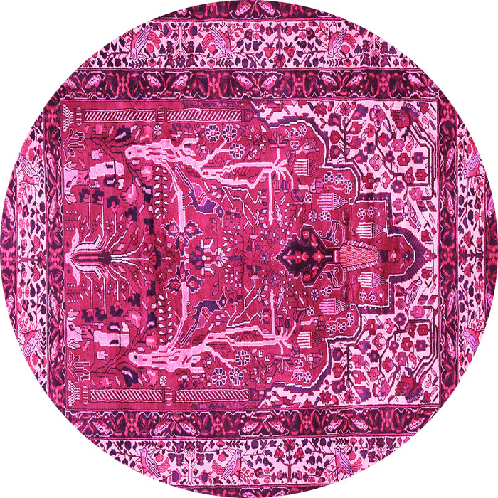 Round Persian Pink Traditional Rug, tr2884pnk