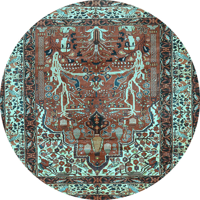 Round Persian Light Blue Traditional Rug, tr2884lblu