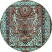 Round Persian Light Blue Traditional Rug, tr2884lblu