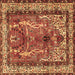 Square Machine Washable Persian Brown Traditional Rug, wshtr2884brn