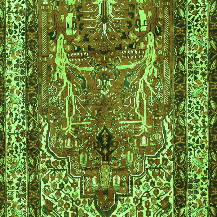 Serging Thickness of Machine Washable Persian Green Traditional Area Rugs, wshtr2884grn